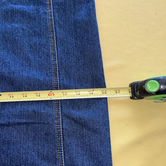 vtg no fuze denim skirt 10/12 pocket 1990's blue mid length - Picture 8 of 14